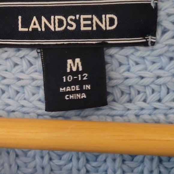 Lands' End Women's Light Blue Crew Neck Sweater - Picture 2 of 2